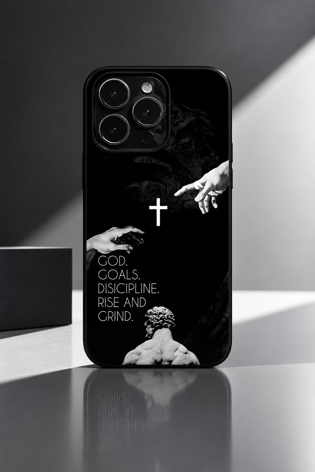 God. Goals. Discipline. – Premium Handyhülle